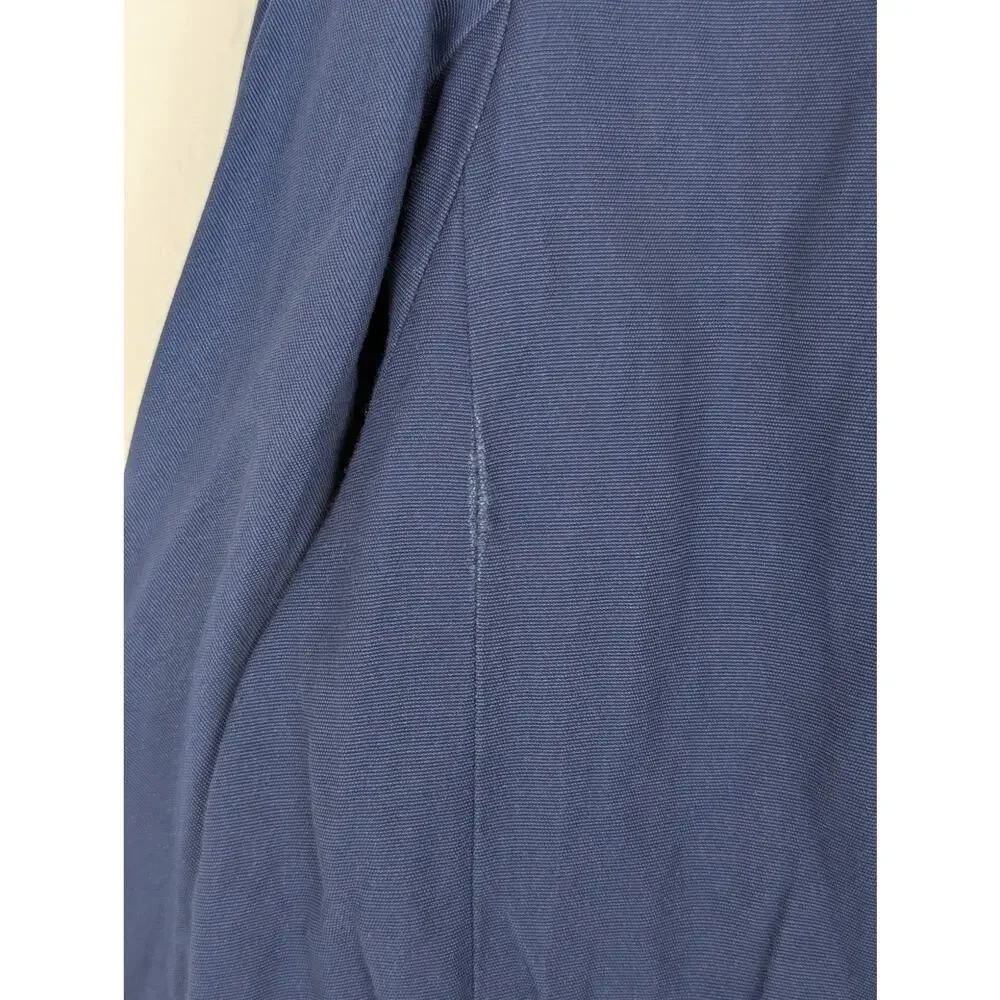 L'Agence Parka Jacket Metallic Utility Designer Luxury Pockets Blue Size M